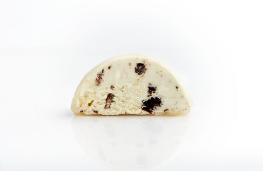 Moishi's Mochi ice cream featuring a cookies and cream flavor made by Moishi the best ice cream shop in Dubai.